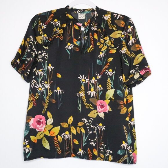 Baum und Pferdgarten Womens Blouse Size Small Multicolor Floral Feminine Prairie - Picture 1 of 8